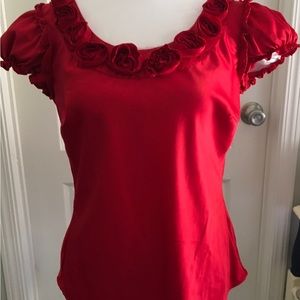 Rose collared beautiful dress top